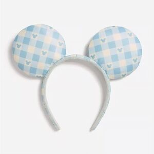 Stoney Clover Lane ‘Mickey Gingham Blue’ Mickey Mouse Ears Headband NWT